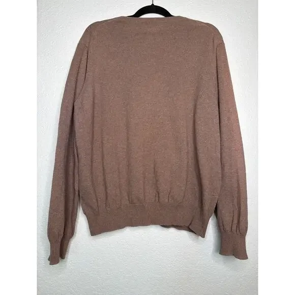 Article 365 Brown Cotton Cashmere Knit Sweater XL Long Sleeve Pullover - Picture 2 of 7